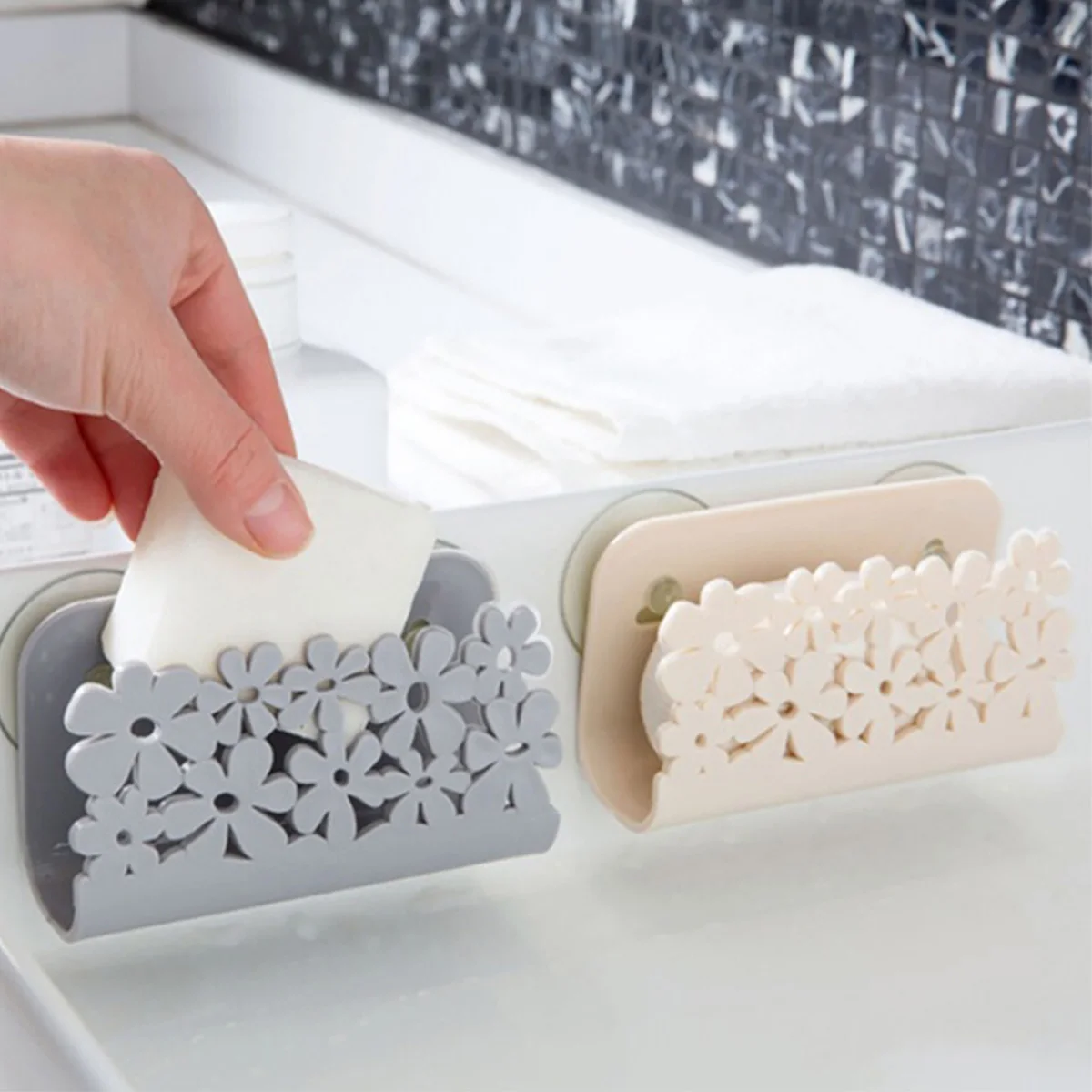 Toilet Sink Suction Sponges Holder Rack Kitchen Bathroom Drying Cup Dish Cloths Scrubbers Soap Storage | Дом и сад