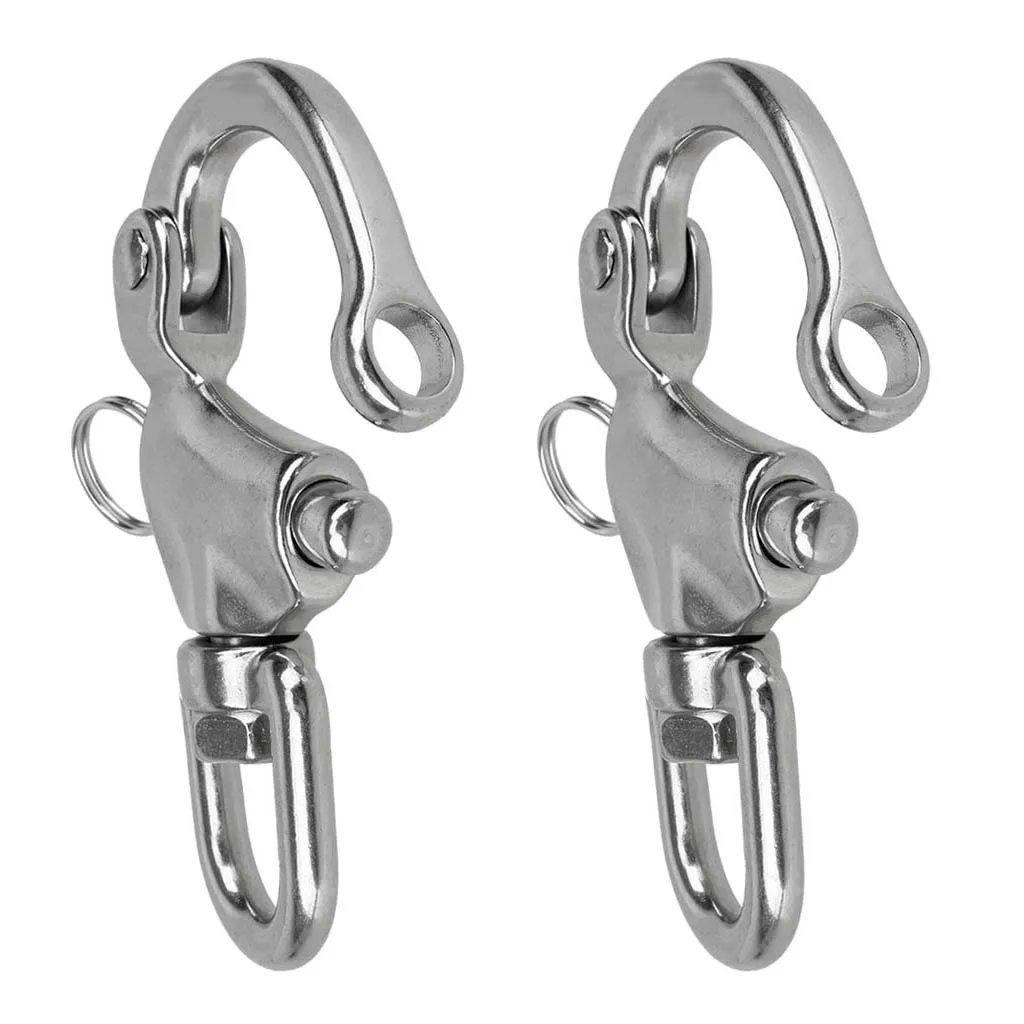 

MagiDeal 2pcs Swivel Eye Snap Shackle Quick Release Boat Yatch Rigging Clip