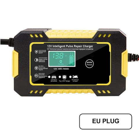 Battery Charger 12v 6A Pulse Repair LCD Display Smart Charge AGM Deep Cycle GEL Lead-Acid Automatic Fast Power Charging