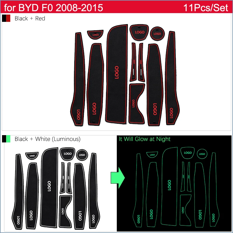Анти-скольжения двери резиновые чашки подушки для BYD F0 2008~ FO 2009 2010 2011 2012 2013 Красный паз коврик аксессуары для автомобильного интерьера