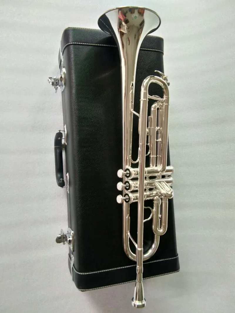 New Stradivarius Silver Trumpet Music Instrument Bb flat trumpet preferred New trumpet super professional performance p