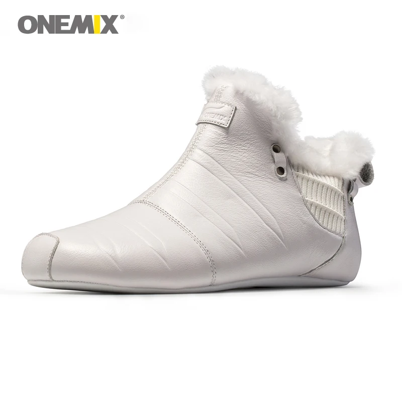 ONEMIX зимние ботинки черные теплая Домашняя обувь мужские плюшевые слиперы из