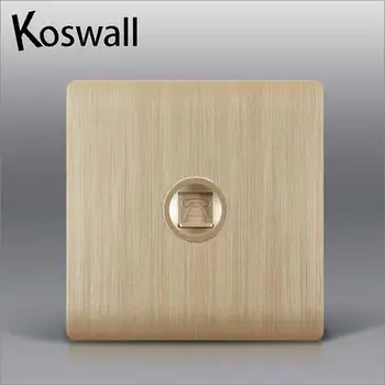 

Luxury Wall Socket Single Telephone Outlet Champagne Gold AC 110~250V