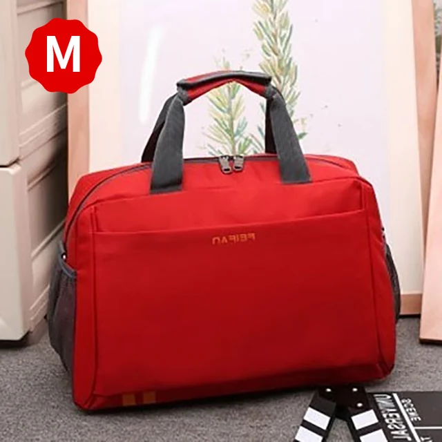 Scione Classic Travel Business Handbag Men Waterproof Cabin Luggage Tote Suitcase Women Large Casual Sport Weekend Shoulder Bag Red M