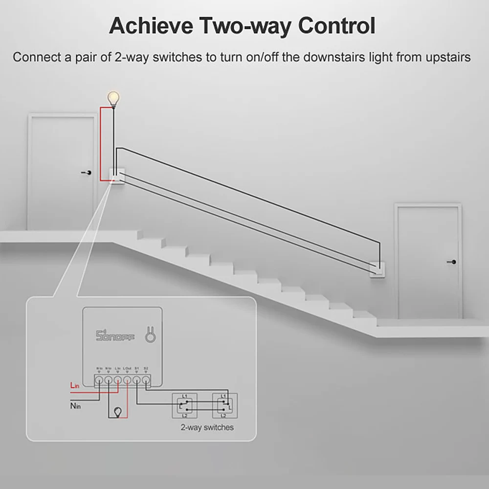  SONOFF Mini DIY WiFi Switch Automation Voice Remote Control Two Way Smart Switch Small Body Timer W - 4000384676050