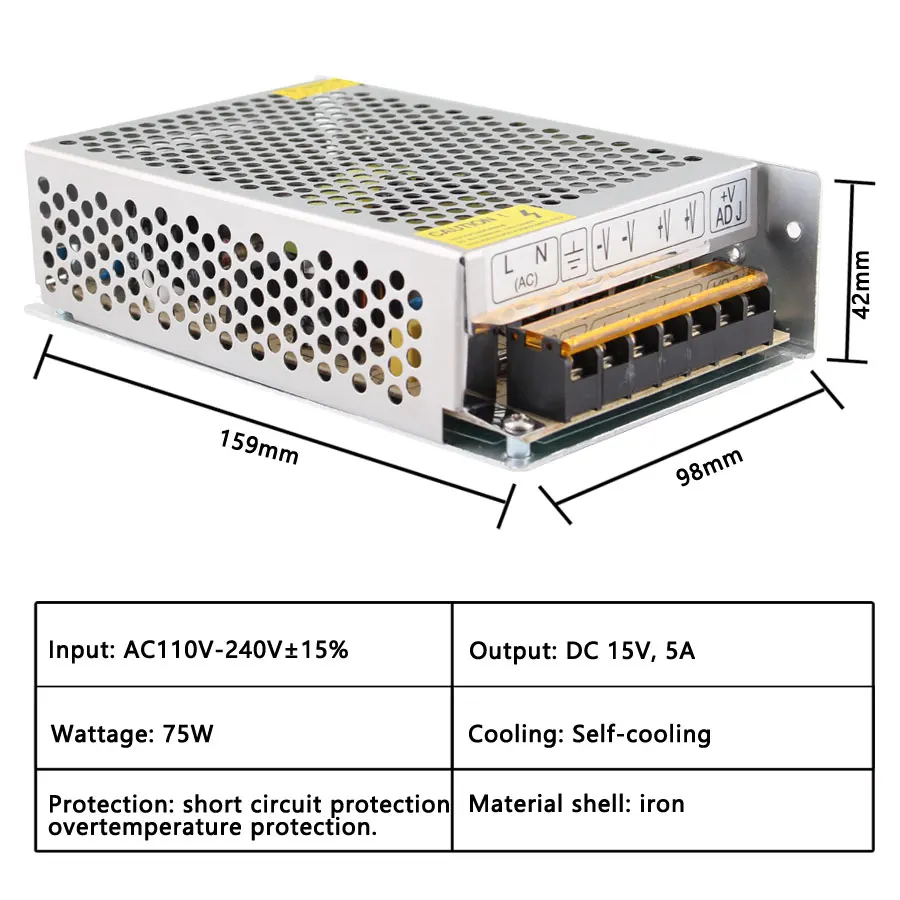 High Voltage Transformer Power Supply 12V 24V 3V 9V 15V 18V Current Transformer Power Supply AC DC 2A 3A 5A 10A 15A 20A 30A 40A