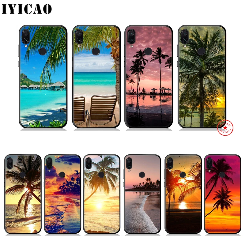 

Summer Beach Sunset Sea Palm Soft Case for Xiaomi Redmi Note 8 7 6 5 Pro for Redmi Note 5A 4X Back Silicone