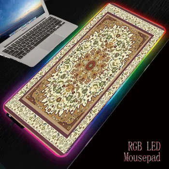

Mairuige Persian Rug Large LED Light RGB Waterproof Gaming Mouse Pad USB Wired Mousepad Mice Mat 7 Dazzle Colors for Computer PC