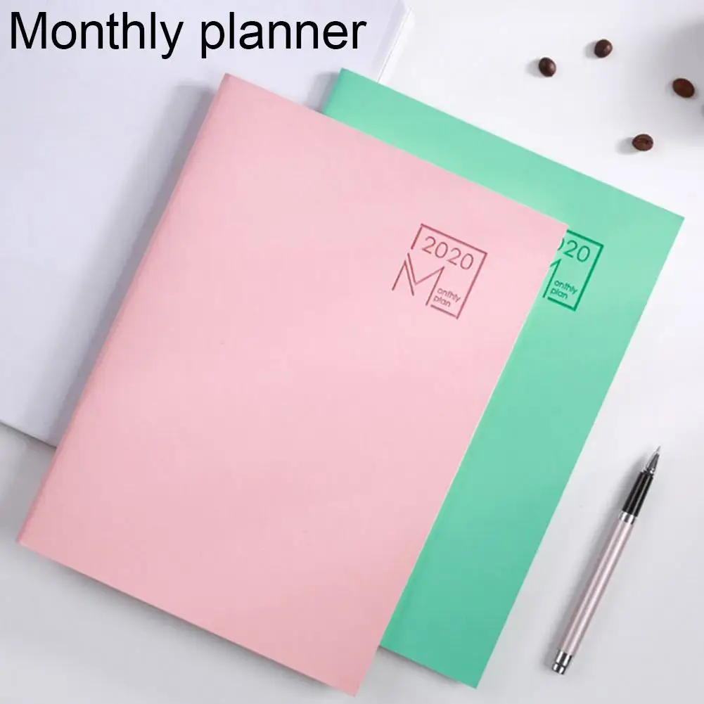 2020 Monthly Planner Leather Cover 12-Month 24 Sheets Diary Notebook 7.27x10 In Personal Agenda | Канцтовары для офиса и дома