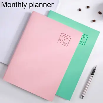 

2020 Monthly Planner Leather Cover 12-Month Planner 24 Sheets Diary Leather Notebook 7.27x10 In Personal Agenda Planner
