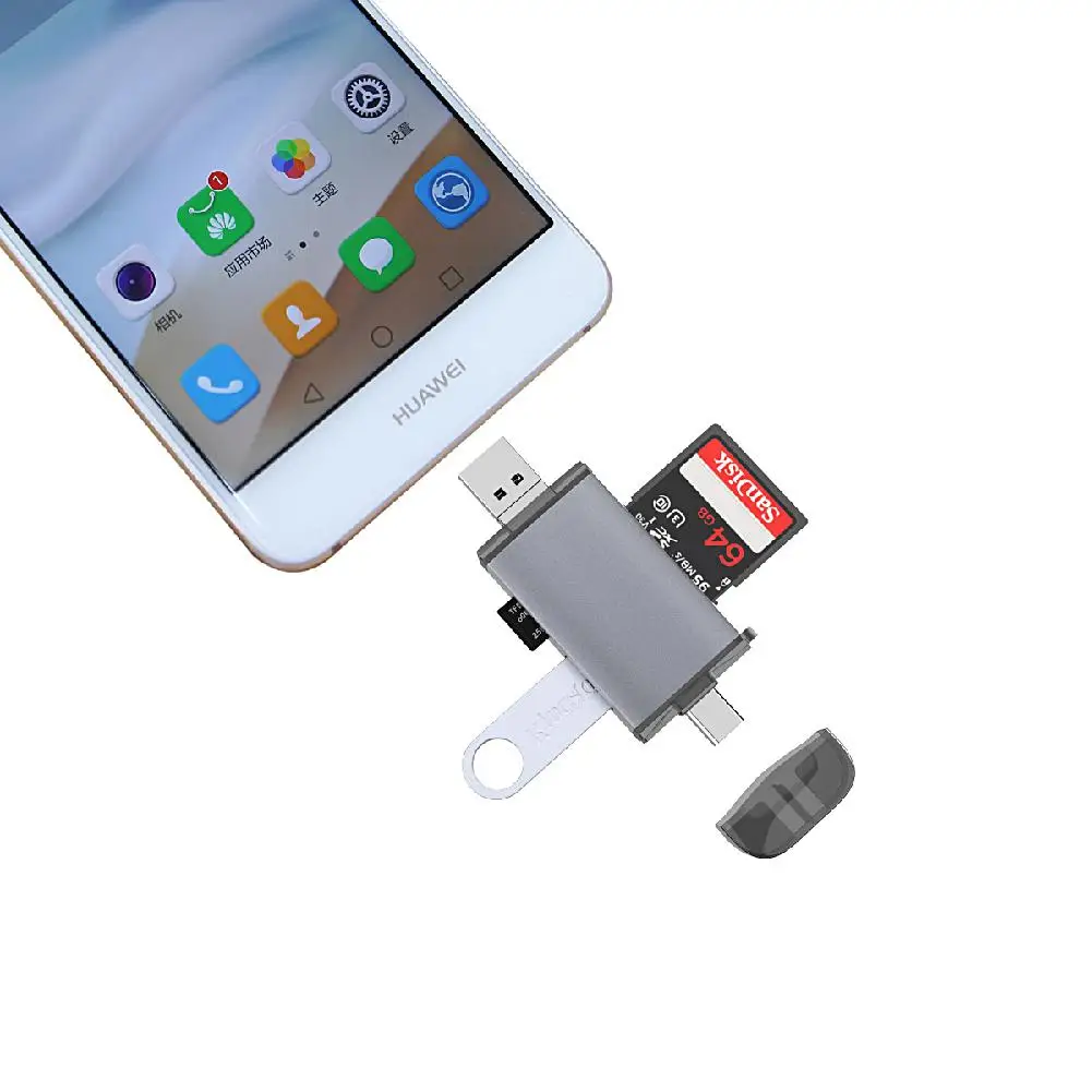 Многофункциональный 6 в 1 тип-c OTG считыватель карт памяти адаптер SD/TF/с USB для компьютера samsung телефон