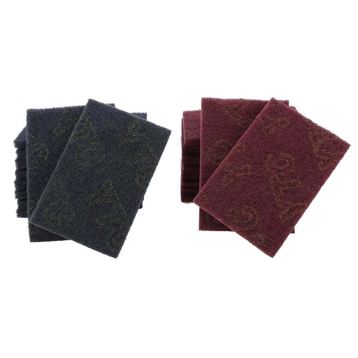 20Pcs 15 x 10 x 0.7cm Grey/Red Abrasive Finishing Fine Scotch Brite Pads Hand Sanding Grinding Pad For Kitchen Cleaning Tools