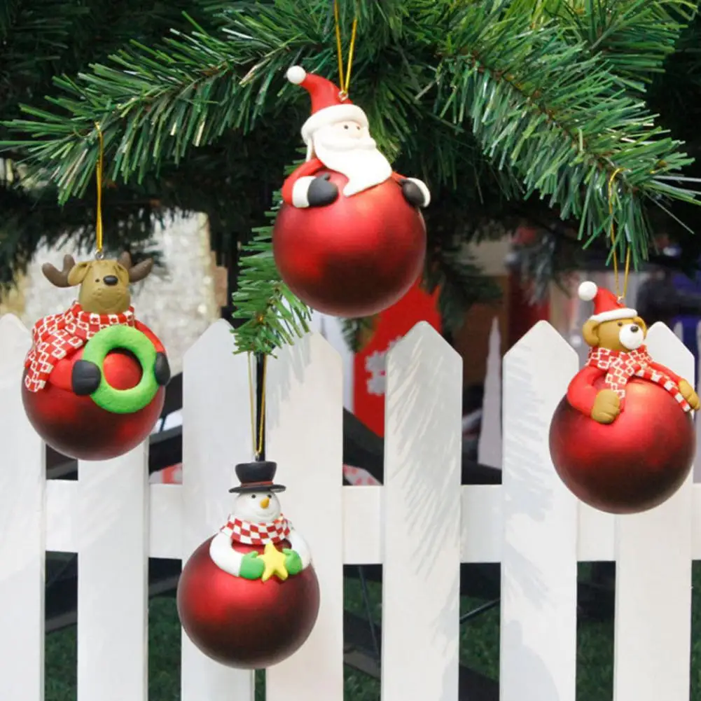 

Christmas Ball Ornaments Bear Santa Elk Snowman Ball Pendant Christmas Tree Hanging Decor Xmas Christmas Decoration for Home