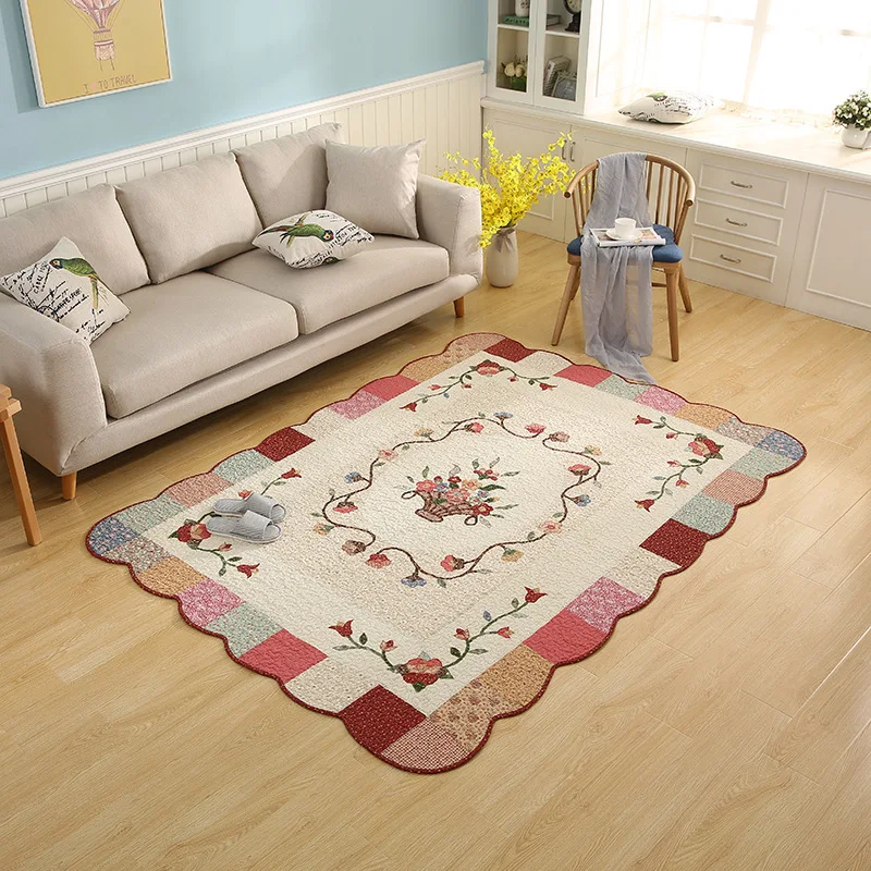 Квадратный Ковер большого размера для декора гостиной, пасторальный стиль, нескользящий коврик, коврик для спальни, мягкие детские коврики для ползания