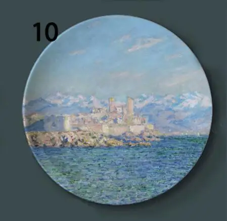 Monet Картина декор настенные вешалки тарелки керамические ремесло дома декоративное блюдо отель Гостиная фоновый дисплей масляные тарелки - Цвет: 10
