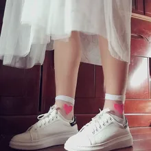 Новые модные сексуальные прозрачные милые модные женские носки удобные мягкие хлопковые носки с рисунком сердца