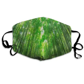 

Face Mask Bamboo Forest Green Tree Vintage Cycling Half Face Earloop Face Mask For Women