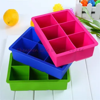 

100pcs/lot Novelty 6-Square Soft Silicone Ice Cube Tray Ice Maker Jelly Pudding Mould Free Shipping