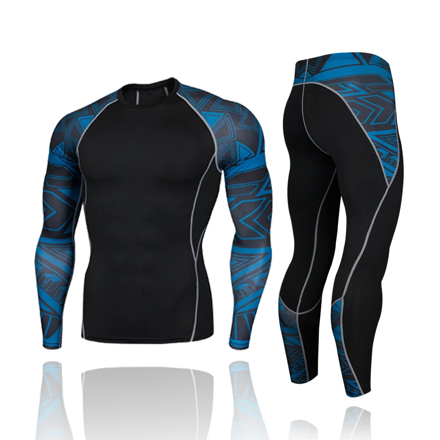 Winter Thermal Underwear For Men Compression Sports Leggings Elastic Comprehensive Training Suit Gym Fitness Running Sets