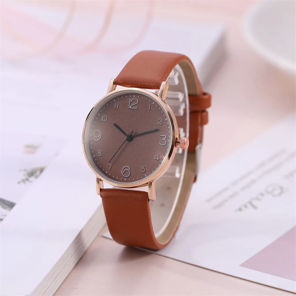 Top Style Fashion Women's Luxury Leather Band Analog Quartz WristWatch Golden Ladies Watch Women Dress Reloj Mujer Black Clock