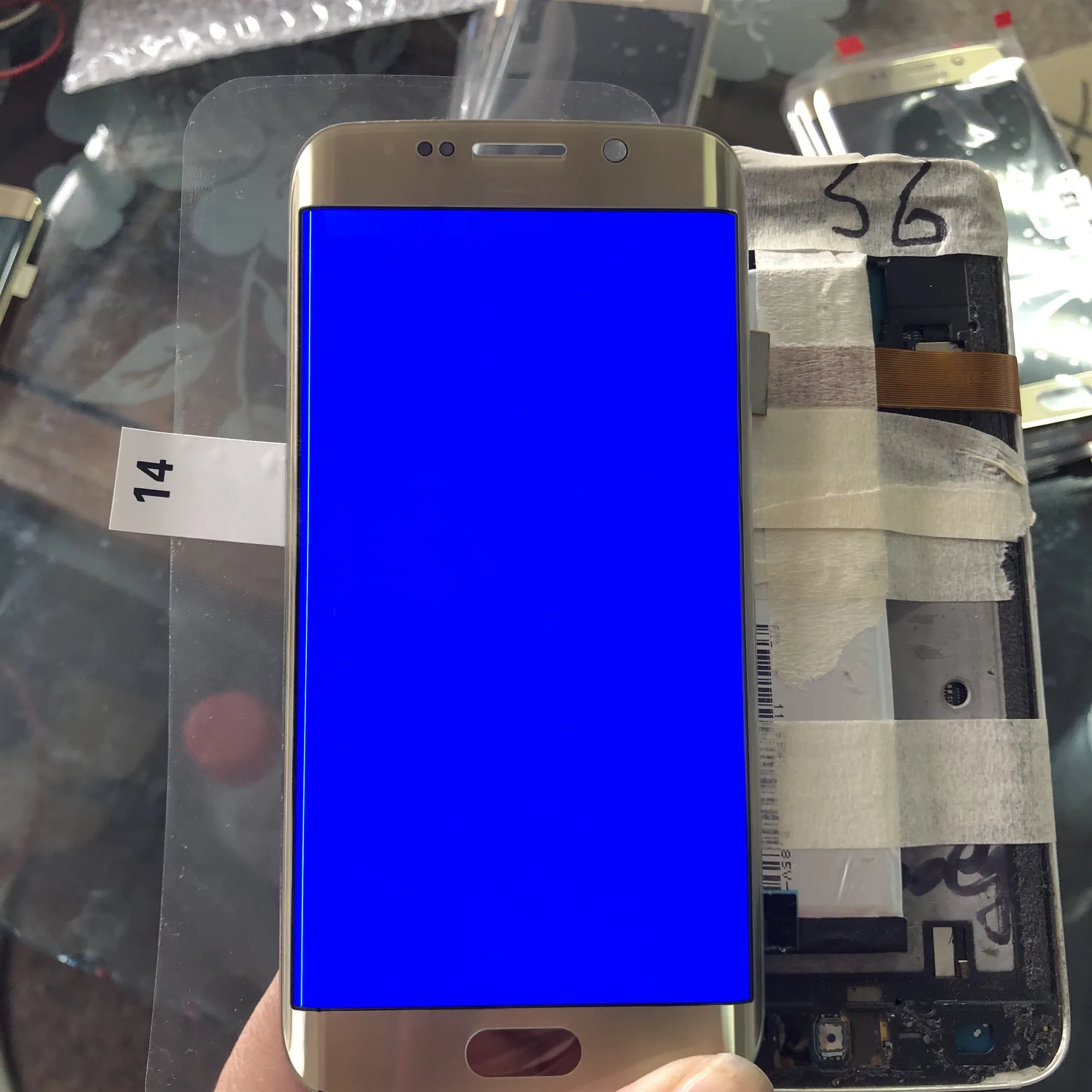 

Original AMOLED For Samsung Galaxy S6 Edge G925 S6 EDEG LCD Display Touch Screen Digitizer Assembly with FRAME with Band Line