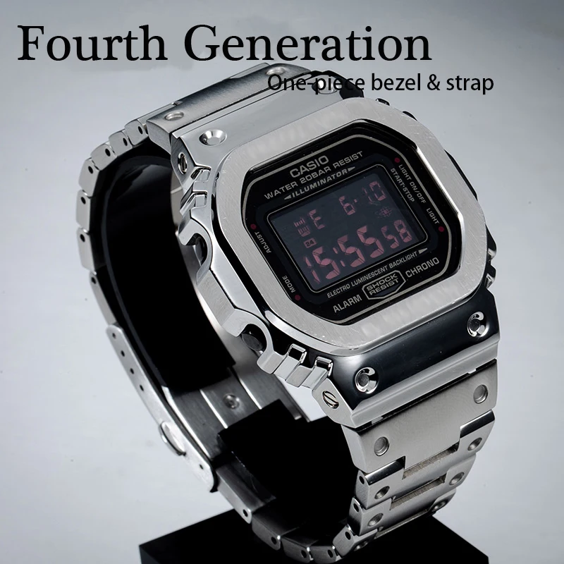 

GW5600 Strap Stainless Steel Bezel Case DW5600 Metal Strap DW5035 Watch Band One-piece Strap Perfect Upgrade