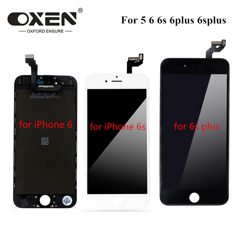 

OXEN White&Black LCD Display for iPhone 5 6 6s plus 6plus 6splus LCD Touch Screen Digitizer Assembly No Dead Pixel + Tools