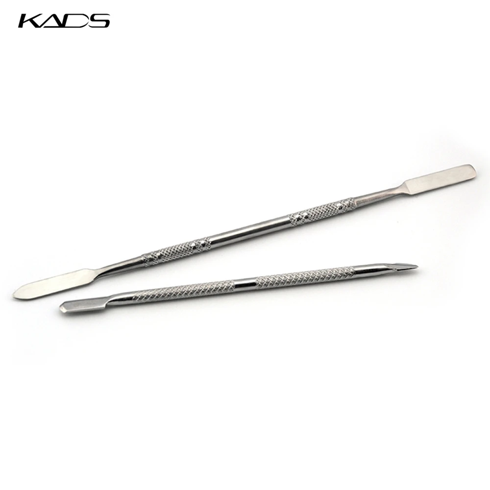 

KADS NEW 2PCS/SET Nail Stirring & Stainless Steel Nail Cuticle Pusher Spoon Remover Manicure Pedicure Care Tool Cuticle Cutter