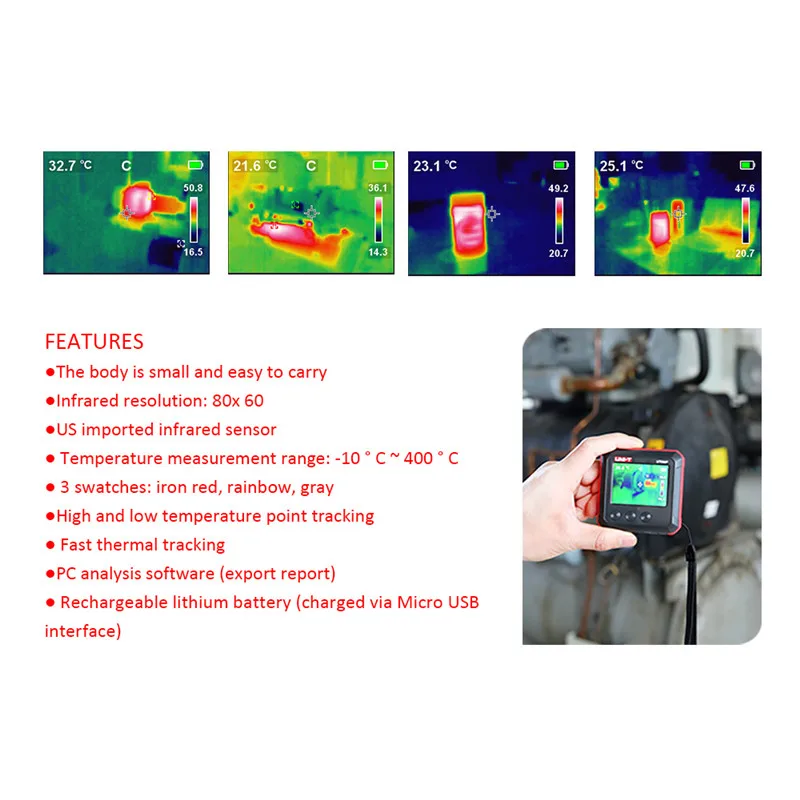 UNI-T UTi80P тепловизор; карманный тип камера ночного видения/печатная плата/ремонт прибора/Обнаружение нагрева пола