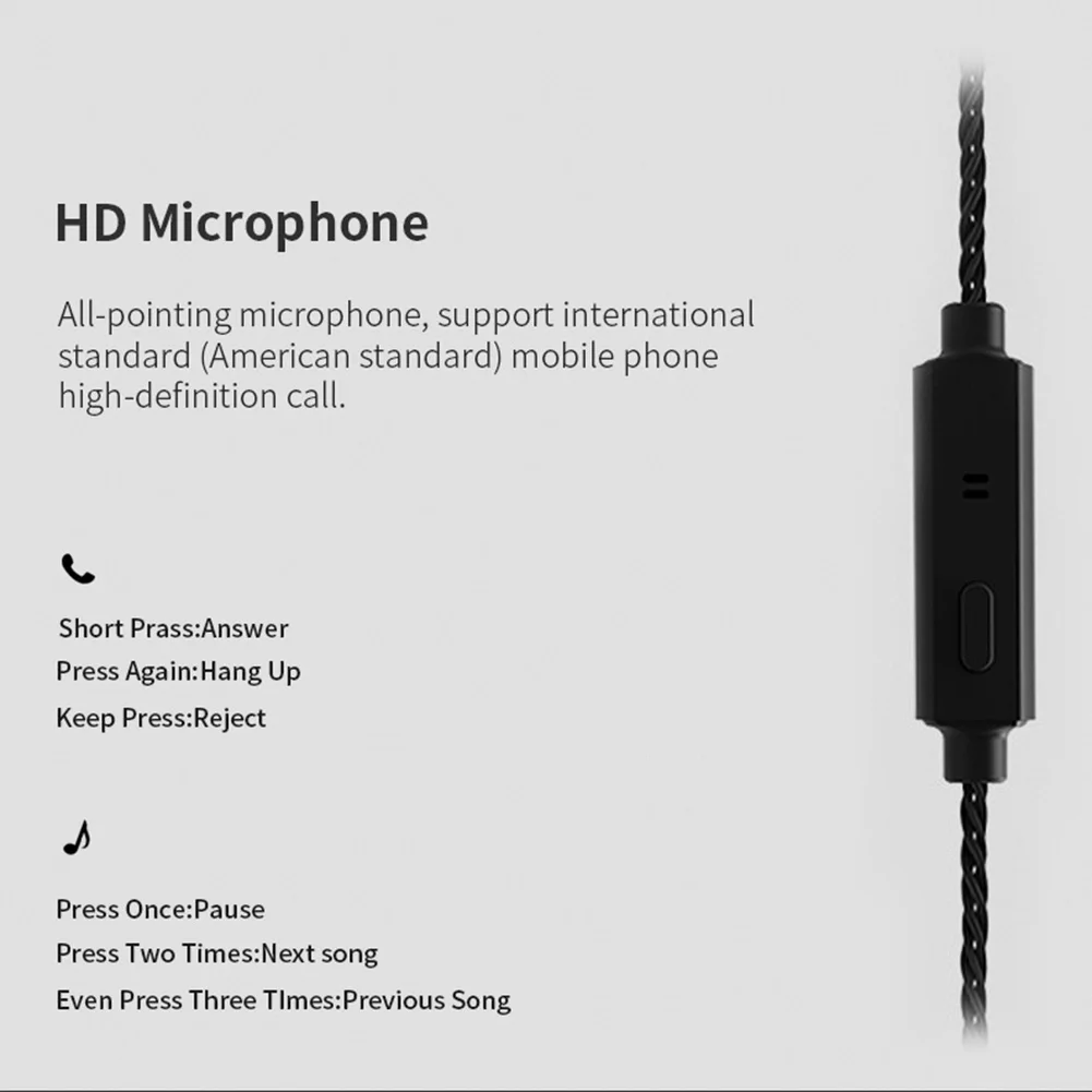 QKZ VK1 Wired In Ear Earphones Bass HiFi Earbuds Sports Headphones with Mic