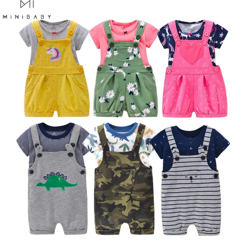 

Toddler Girl Romper 2023 Summer Unisex Baby Clothes Newborn Baby Costume Short Sleeve O-neck Cartoon Pattern Boy Baby Jumpsuit