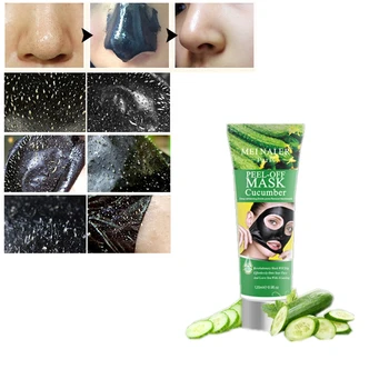 

Wholesale 1Pcs Skin Whitening Brighten Cucumber Extract Black Mask Nose Blackhead Remover Mask Pore Cleanser Black Head