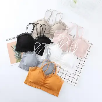 

CHRLEISURE Lace Girl Bra Gather Breathable Underwear Women Elastic Force Bras For Women