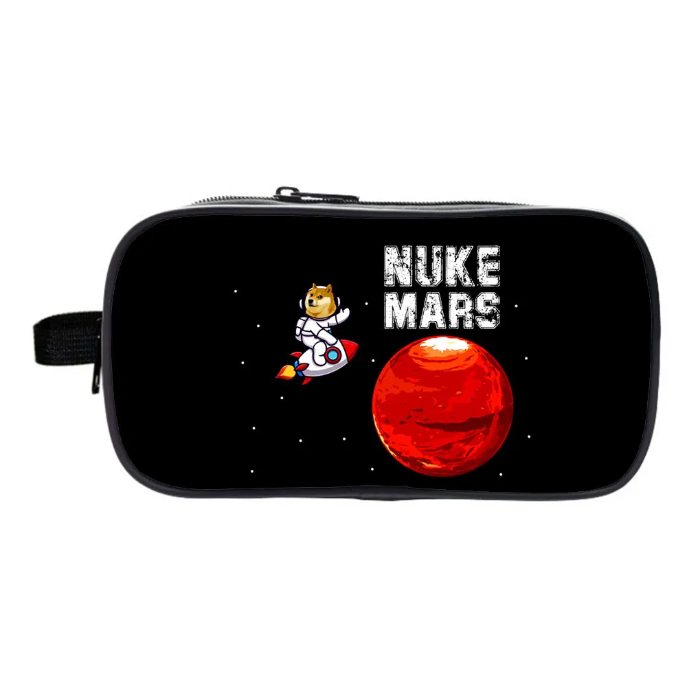 Dogecoin wallet High Quality Pencil Case Cartoon Pen Bag Students Stationery Bag Boys Girls Teens Anime Pencil Box New