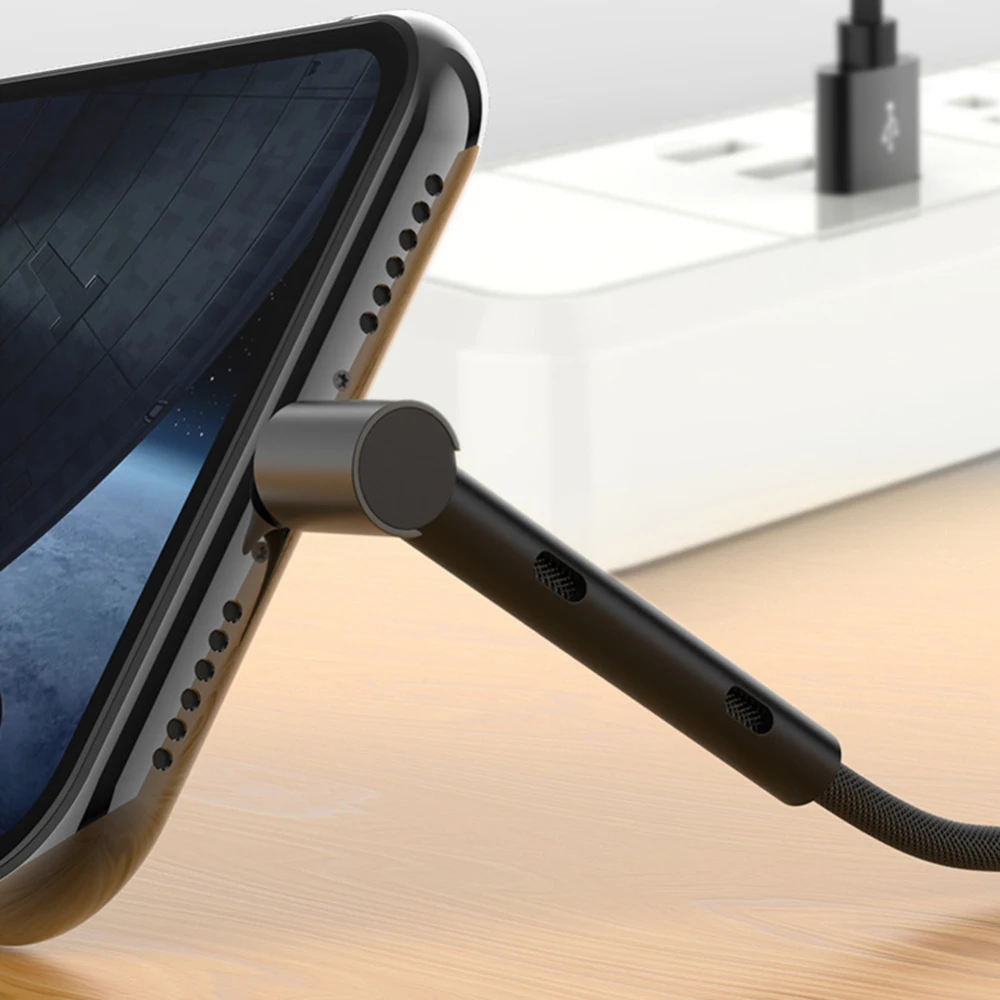 2.1A USB кабель L форма Быстрая зарядка кронштейн кабель для передачи данных телефон USB зарядное устройство 1,2 м удлинитель для телефона type C