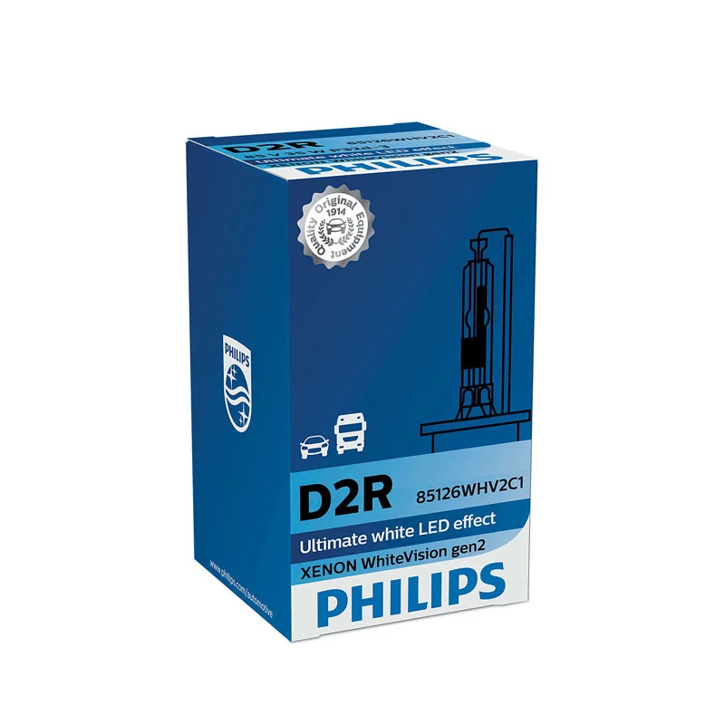 D2R-1 pieces Автомобильные лампы Philips D1S D2R D2S D3S Xenon WhiteVision второго поколения обладают насыщенным белым светом(5000K - Emitting Color: D2R-1 pieces