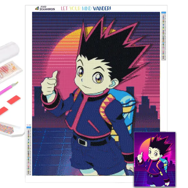 Diamond Painting 5D DIY Anime Hunter X Hunter Diamond Mosaic Embroidery Cross Stitch Kit Home Decor Handicraft pintura diamante 