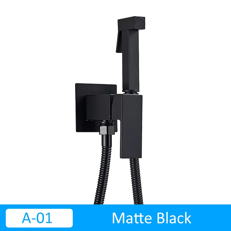 A01-Black Quyanre матовый черный смеситель для душа биде Твердый латунный смеситель для биде мусульманский Ducha Higienica смеситель для горячей и холодной воды краны для туалета - Цвет: A01-Black