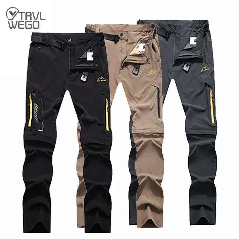 TRVLWEGO Men's Camping Hiking Pants Trekking High Stretch Summer Thin Waterproof Quick Dry UV-Proof Outdoor Travel Trousers 1