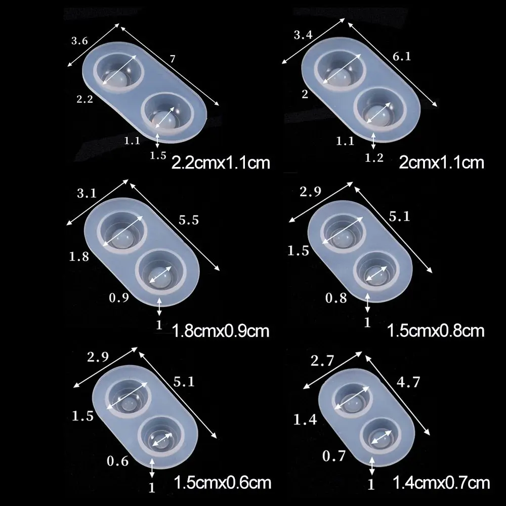 Resina Cristal Artesanato Ferramentas para Boneca, Molde De Fundição De Silicone, Metade Olhos Redondos, Acessórios Artesanais Do Brinquedo, Molde De Olhos De Boneca