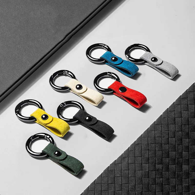 Simple Car Key Chains Anti-lost Hanged Suede Keychains Ring Universal ...