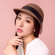 Женская зимняя остроконечная Кепка, Женская шерстяная бейсбольная кепка с марлевой лентой, универсальная официальная фетровая Кепка, шерсть, фетровые шляпы