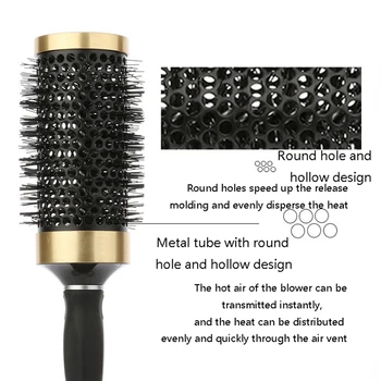 

8 Size DIY Home Iron Hair Brush Anti-static High Temperature Resistant Round Barrel Hair Comb Drying Curling Barber Accessories