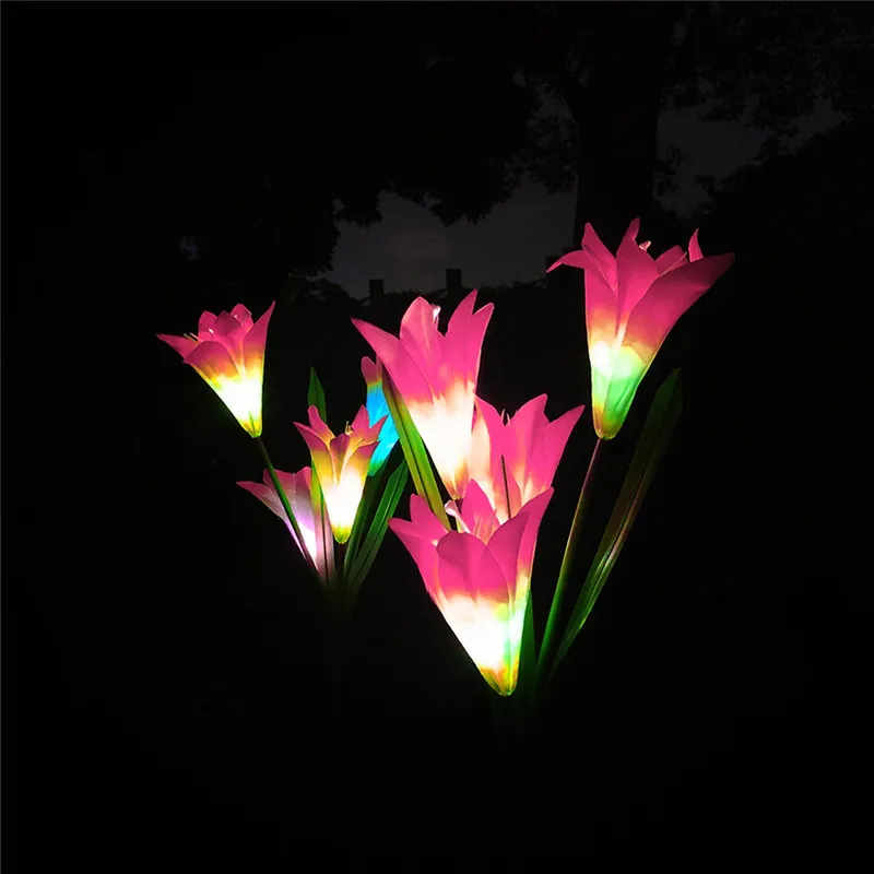 Solar Power Flower Light LED Waterproof Rose Flower Stake Lamp for Home Garden Yard Lawn Path Fairy Lights Garden Decor Outdoor