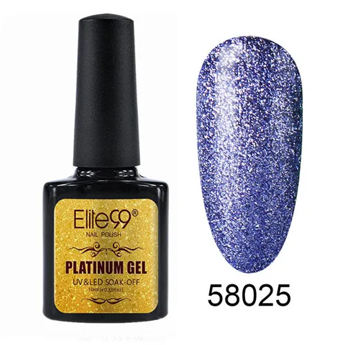 Elite99 Гель-лак для маникюра Полупостоянный Vernis верхнее покрытие УФ светодиодный 10 мл гель покрытые лаком ногти искусство Блестящий УФ лак для ногтей с блестками лак - Цвет: 58025