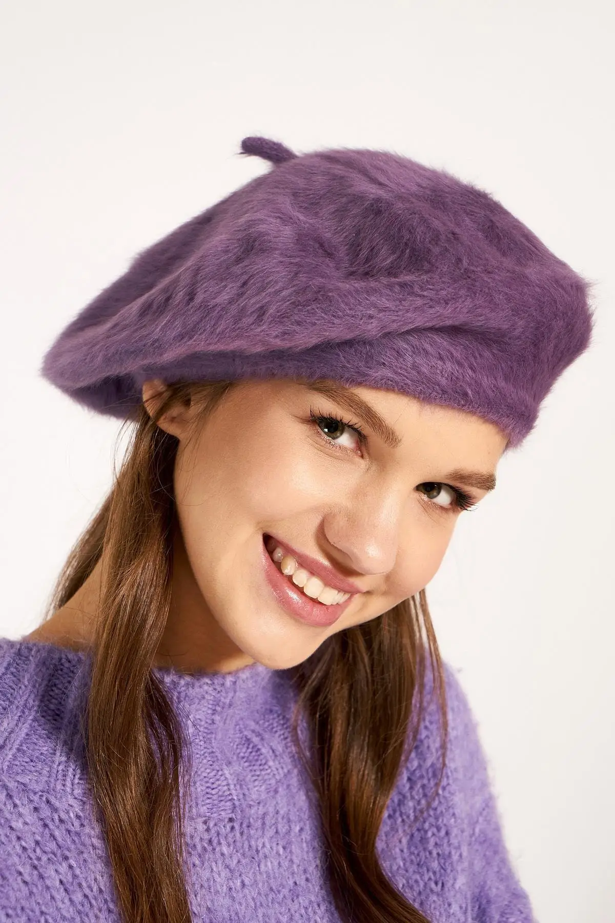 For women Woolen Painter Purple Beanie 