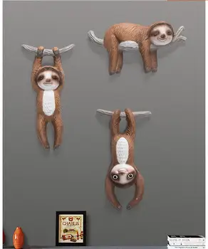 

NORDIC CREATIVE 3D STEREO RESIN WALL SLOTH DECORATION RESTAURANT HOME LIVINGROOM WALL STICKER MURAL ANIMAL ACCESSORIES CRAFTS