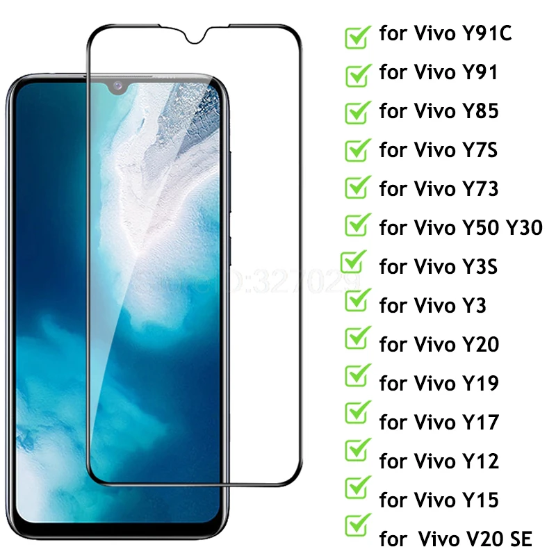 Защитное стекло 9D для Vivo Y91C Y91 Y85 Y7S Y73 Y50 Y20 Y19 Y17 Y15 Y12 Y11 Y30 Y3S Y3 X7 X6 Plus X27 X21 X20 V9 V20 SE |