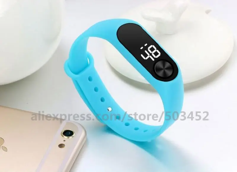 Light Blue 100 шт./партия, Разноцветные часы, браслет для женщин, цифровой ЖК-электронный цифровой браслет, мужские Модные часы Reloj Mujer Saat - Цвет: Light Blue