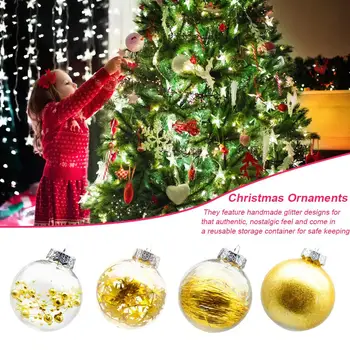 

Christmas Tree Balls Ornament Durable Balls Craft Gifts In Transparent Container For Wedding Party Decor